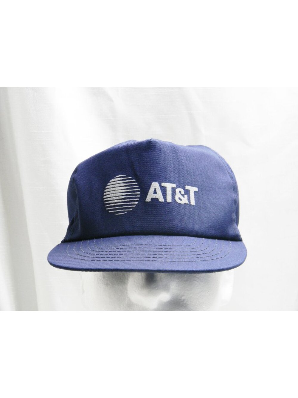 Vintage 1980s AT&T Blue Canvas Snapback Hat Corporate Promo Cap Made In USA
